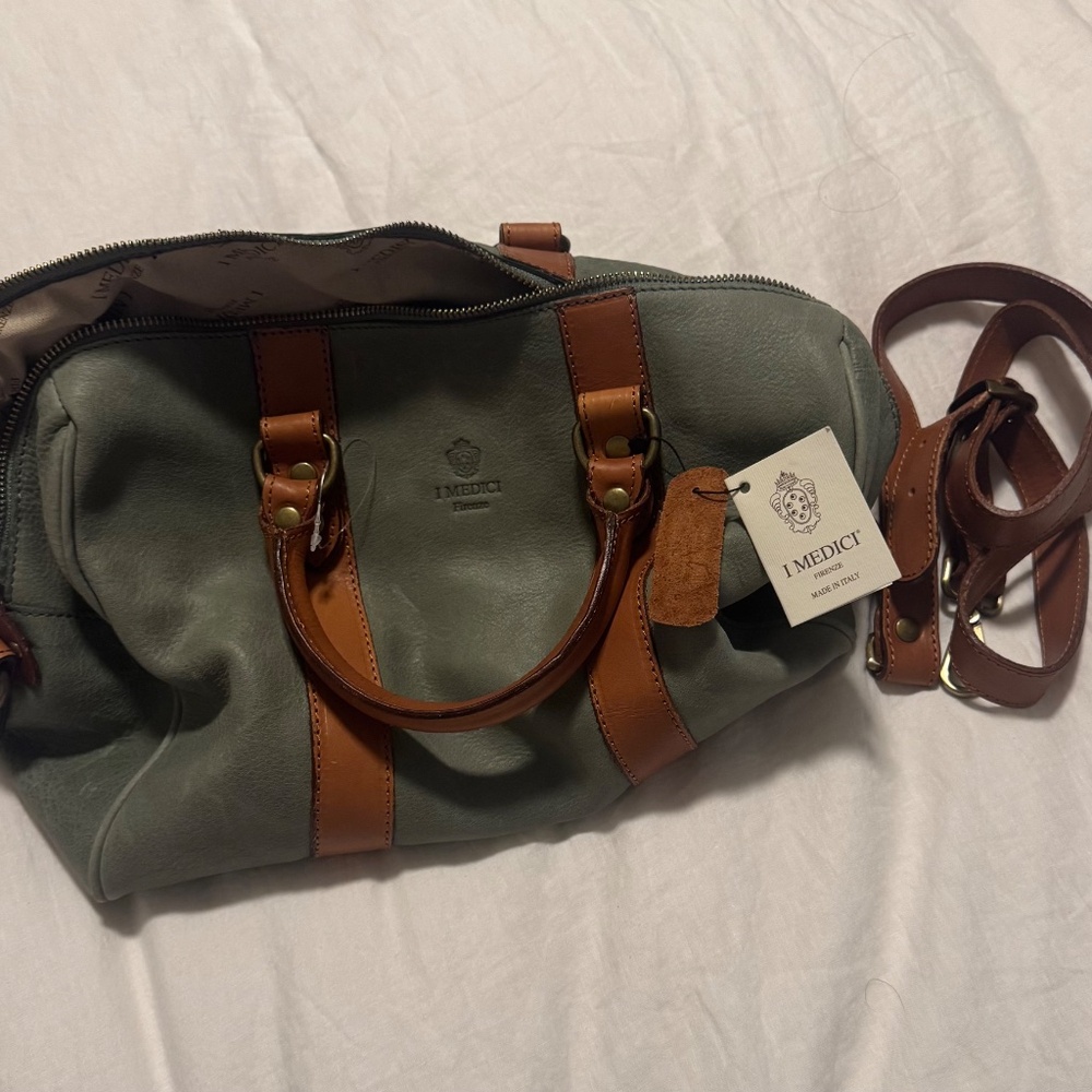 I Medici Florence Italian Leather Tote Handbag Shoulder Crossbody Bag Vintage